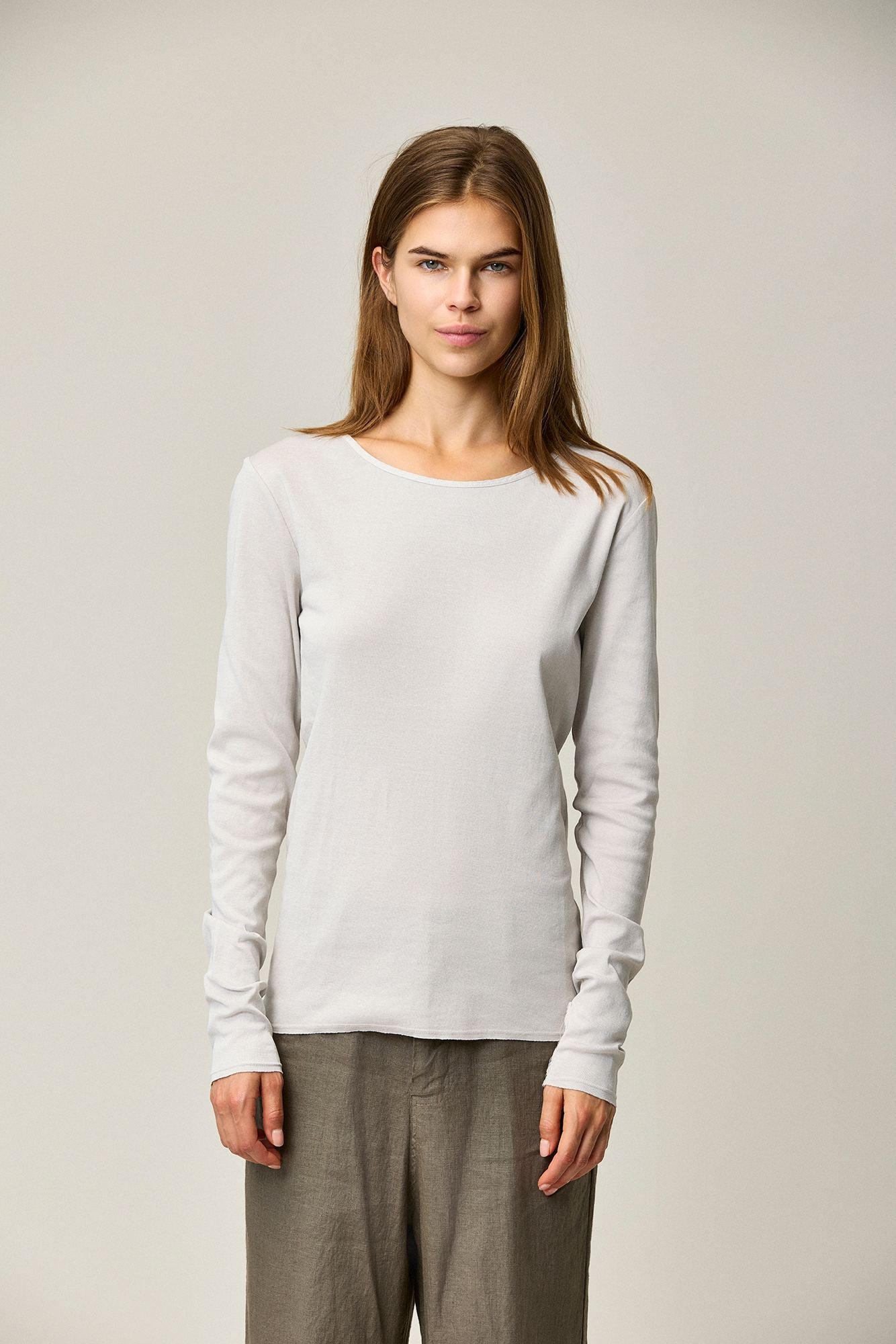 Cotton Rib L/S Blouse