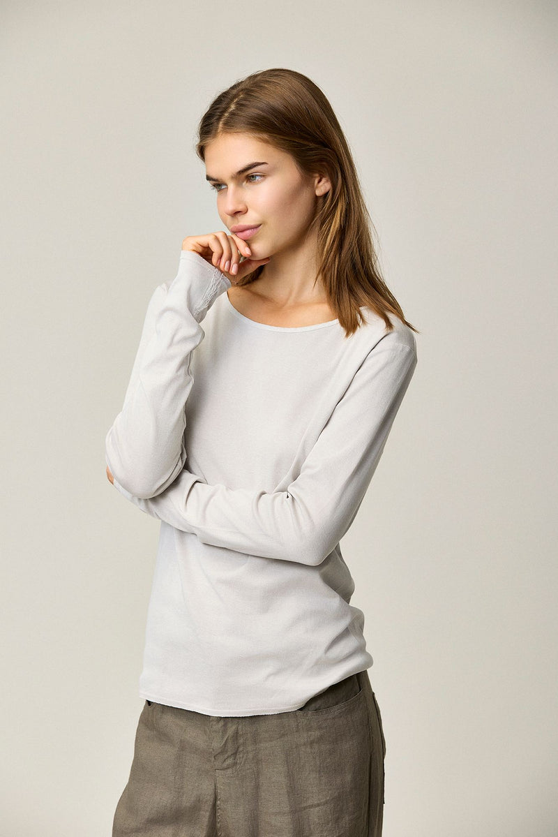 Cotton Rib L/S Blouse
