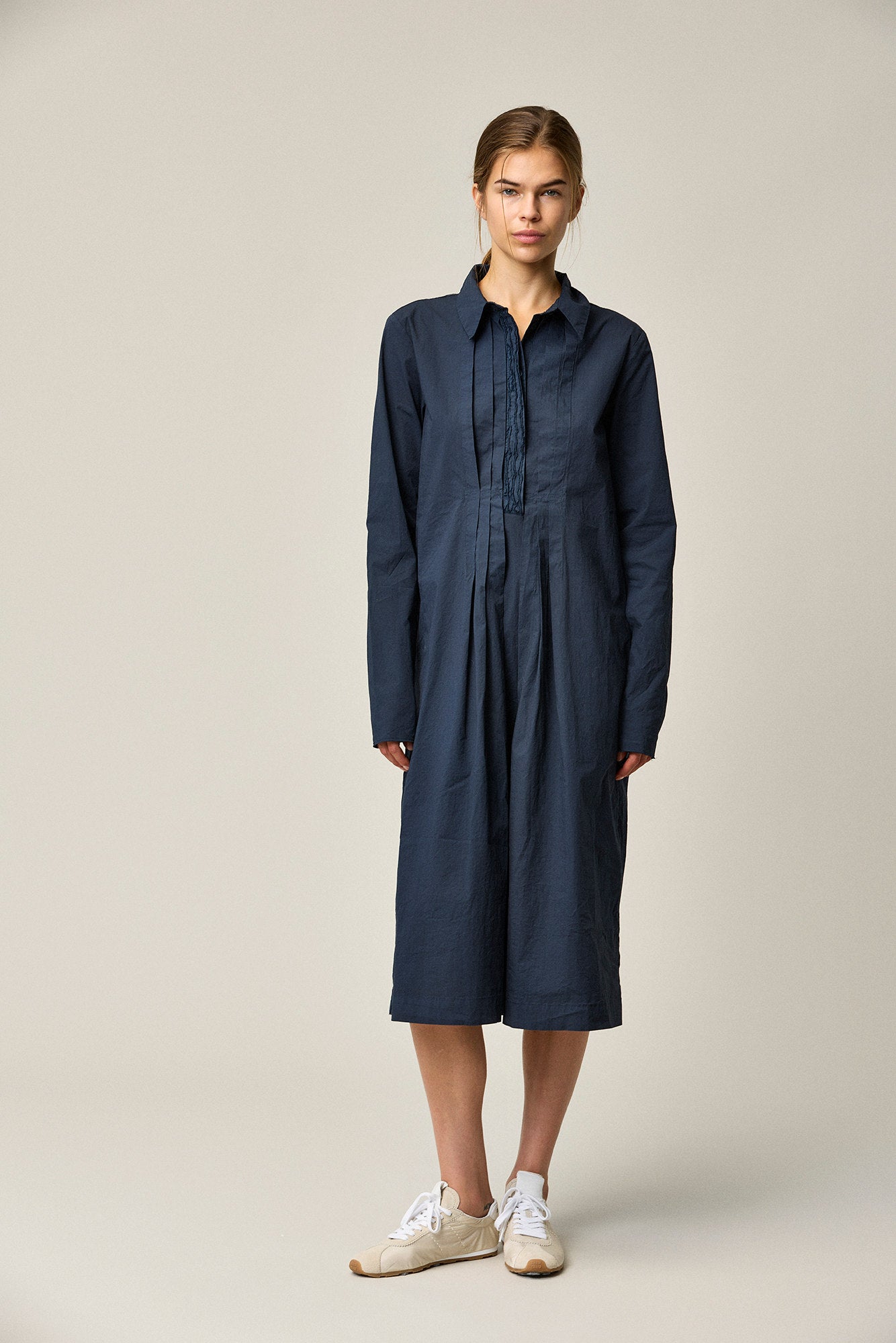 Cotton Stretch Pleated Dress