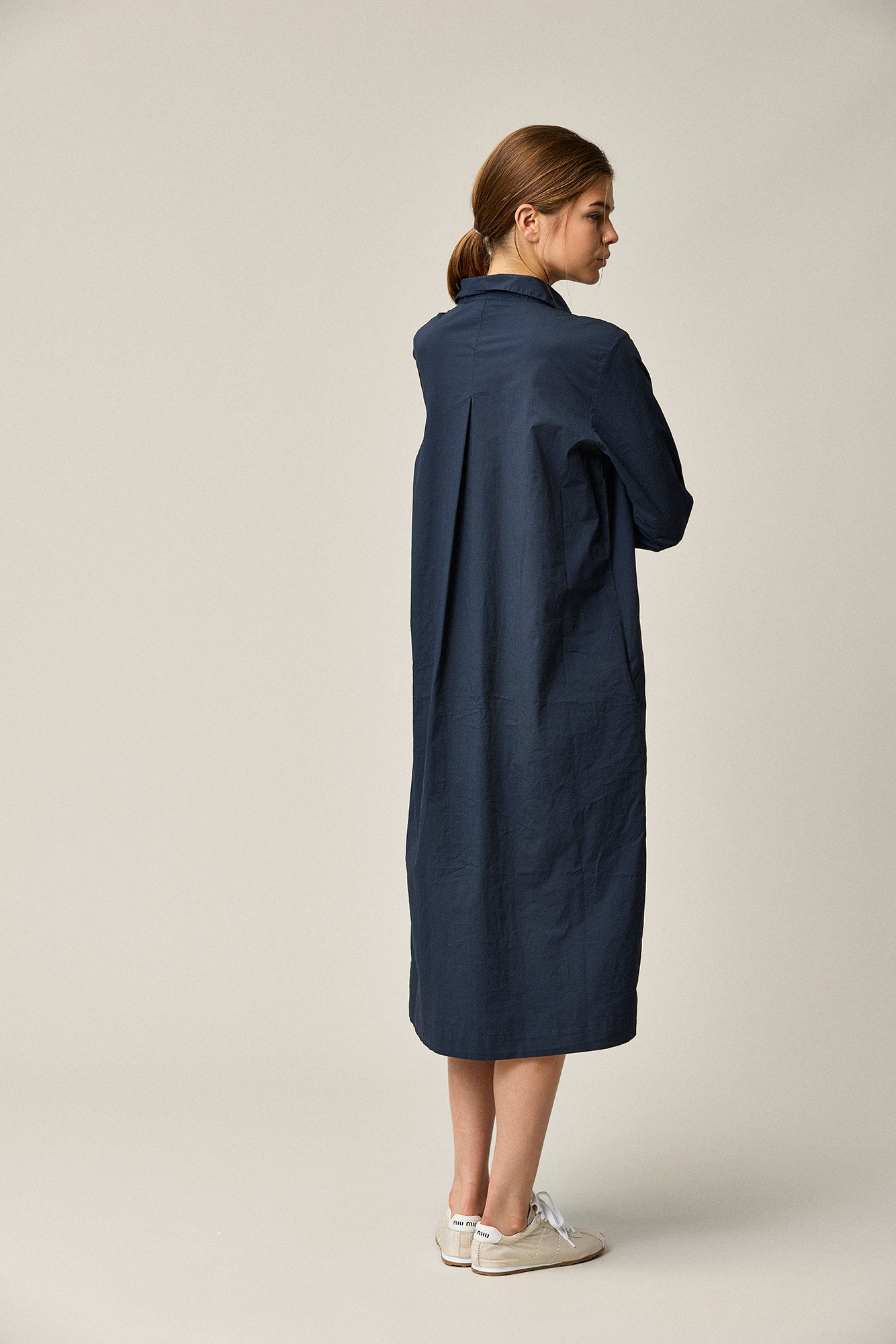 Cotton Stretch Pleated Dress