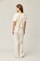 Cotton Stretch V-neck Blouse