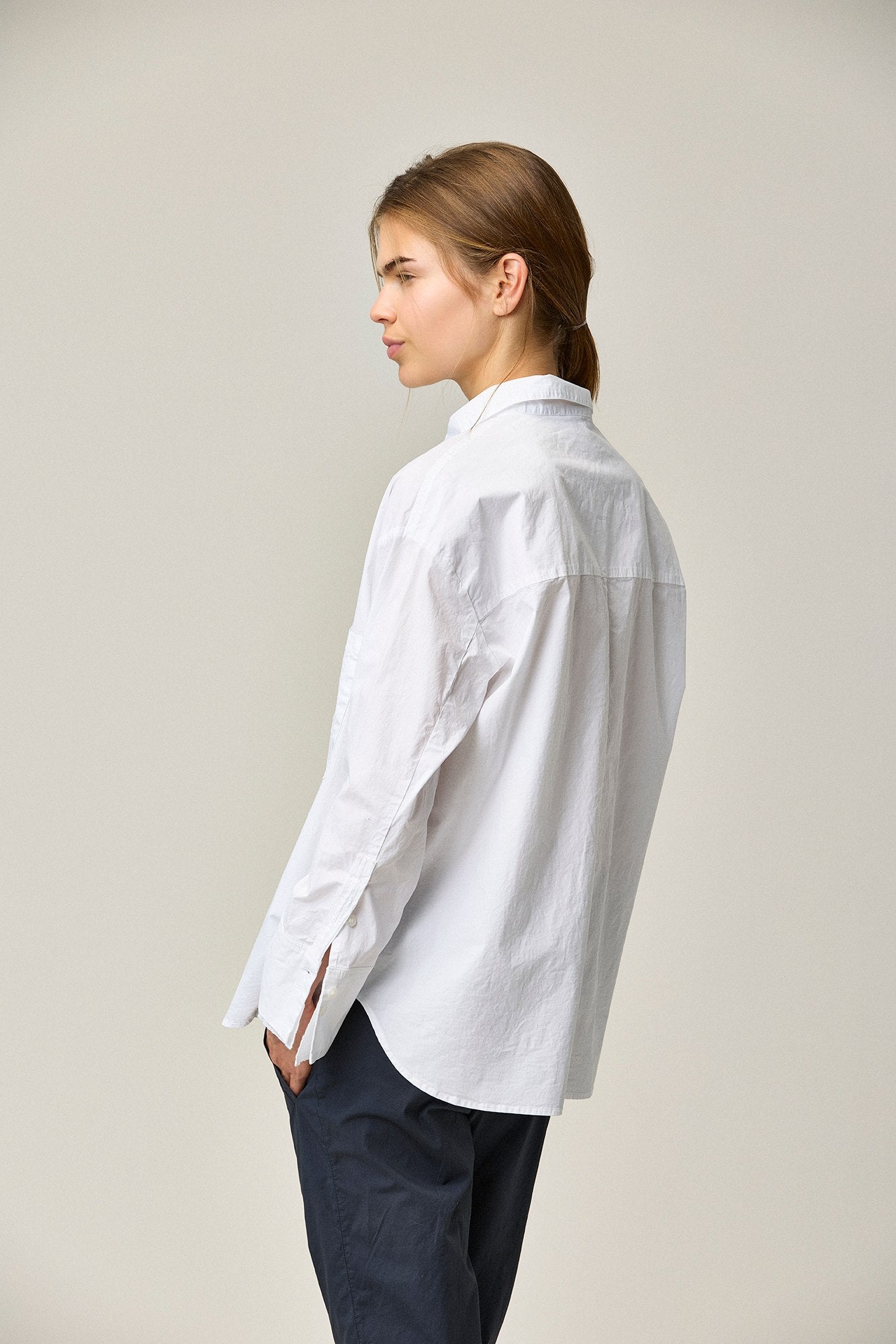 Cotton Stretch Boyfriend Shirt