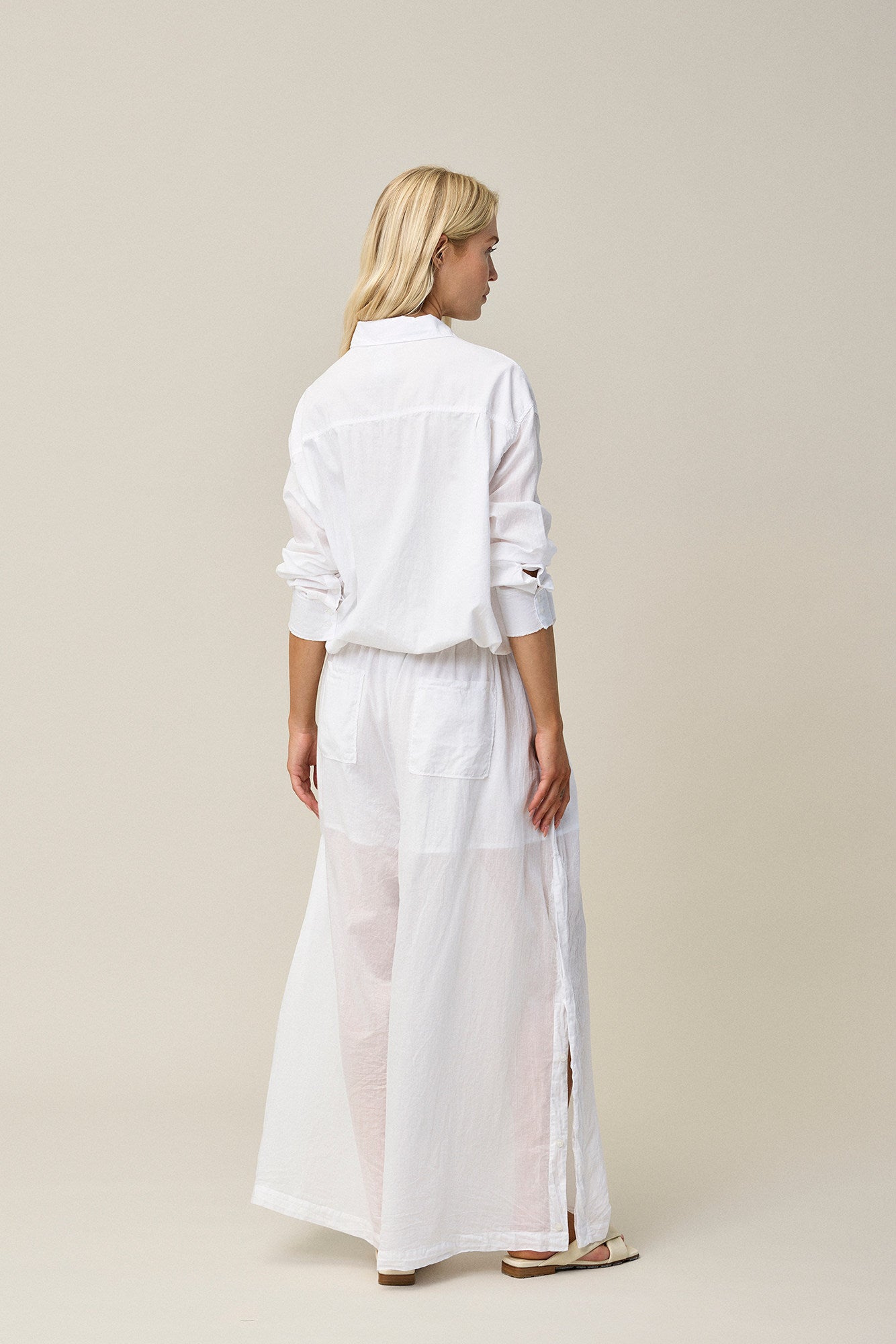 Cotton Voile Drawstring Shirt