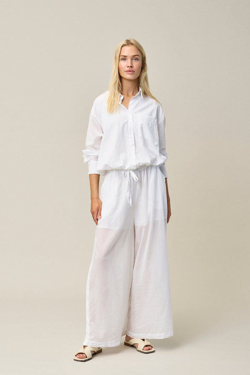 Cotton Voile Drawstring Shirt