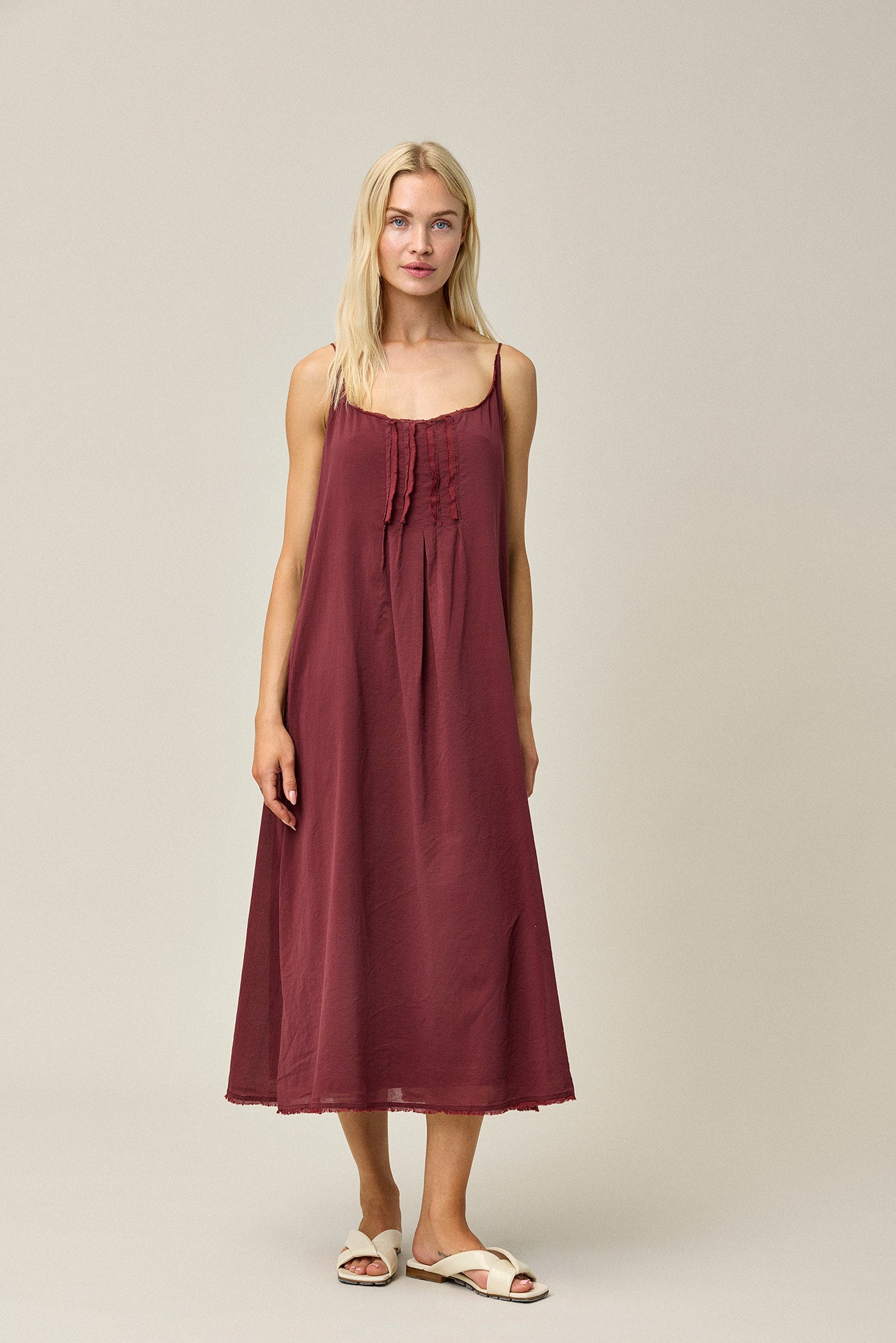 Crepe Cotton Silk Slip Dress