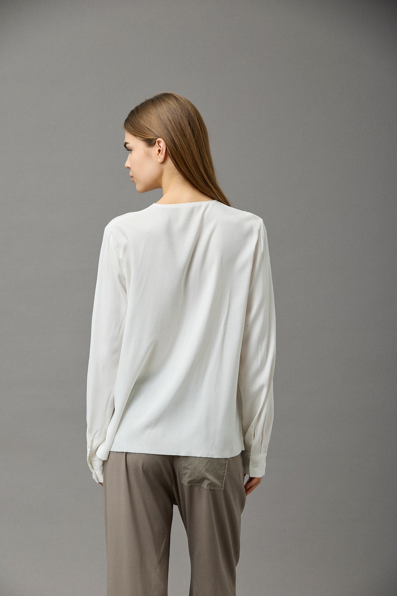 Silk Satin Frill Shirt