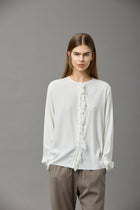 Silk Satin Frill Shirt