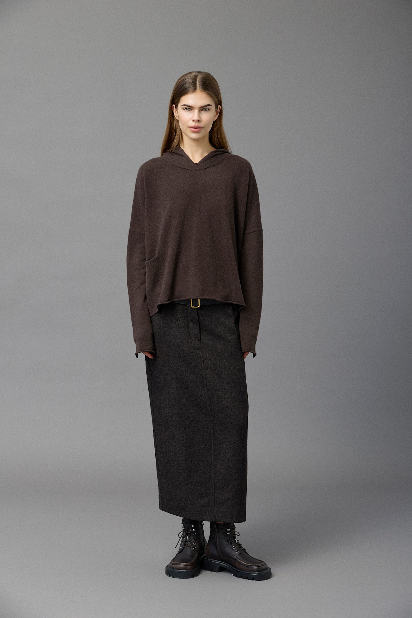 Check Wool Skirt