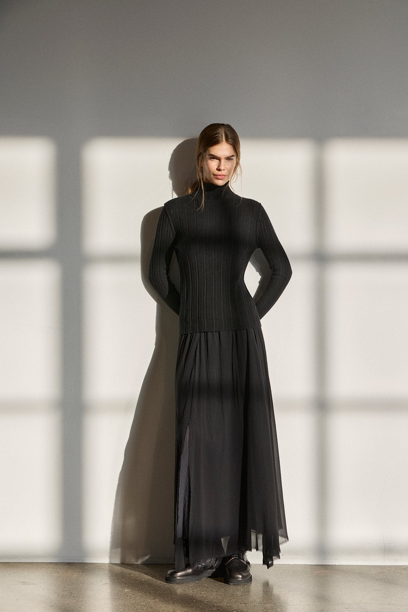 Silk Georgette Fluid Skirt