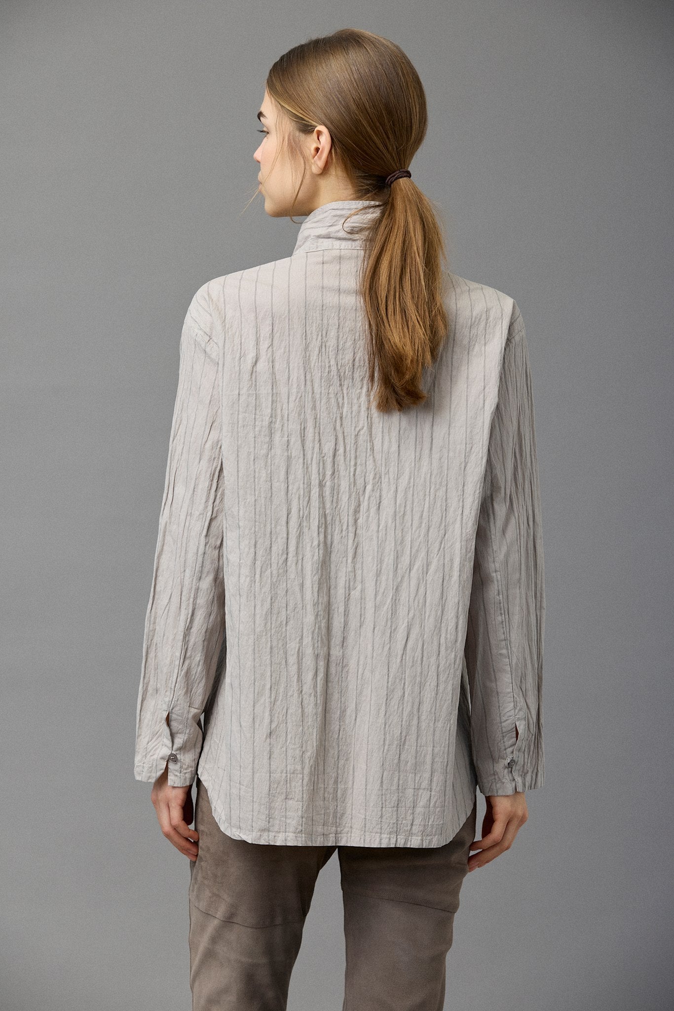 Striped Cotton Fine Button Shirt