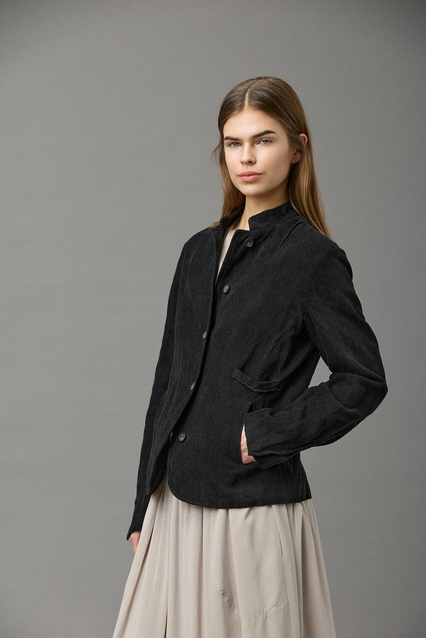 Crinkled Velvet Jacket