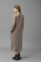 Silk Georgette Gathered sleeve dress