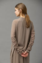 Silk Georgette Gathered sleeve dress