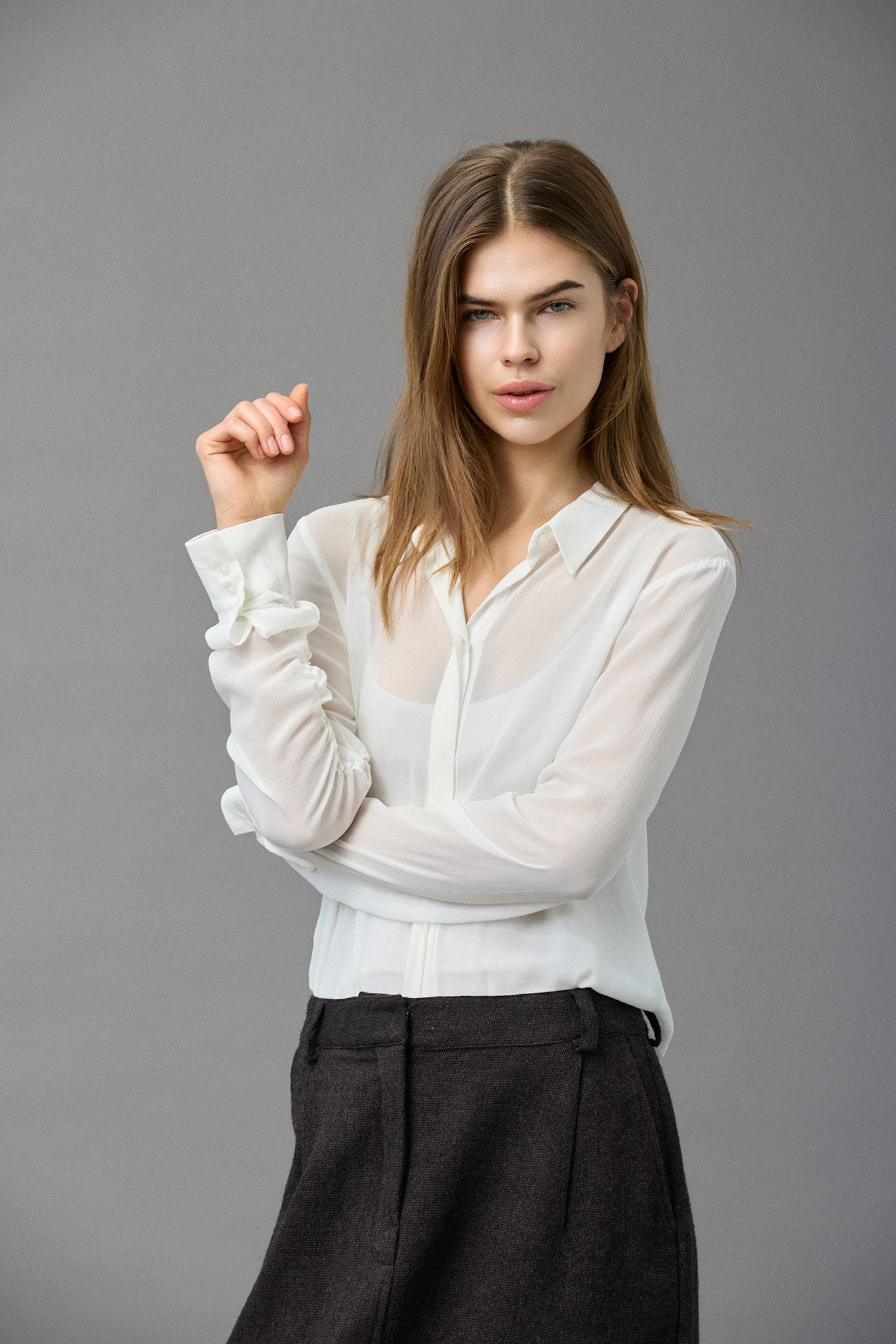 Check Wool Skirt