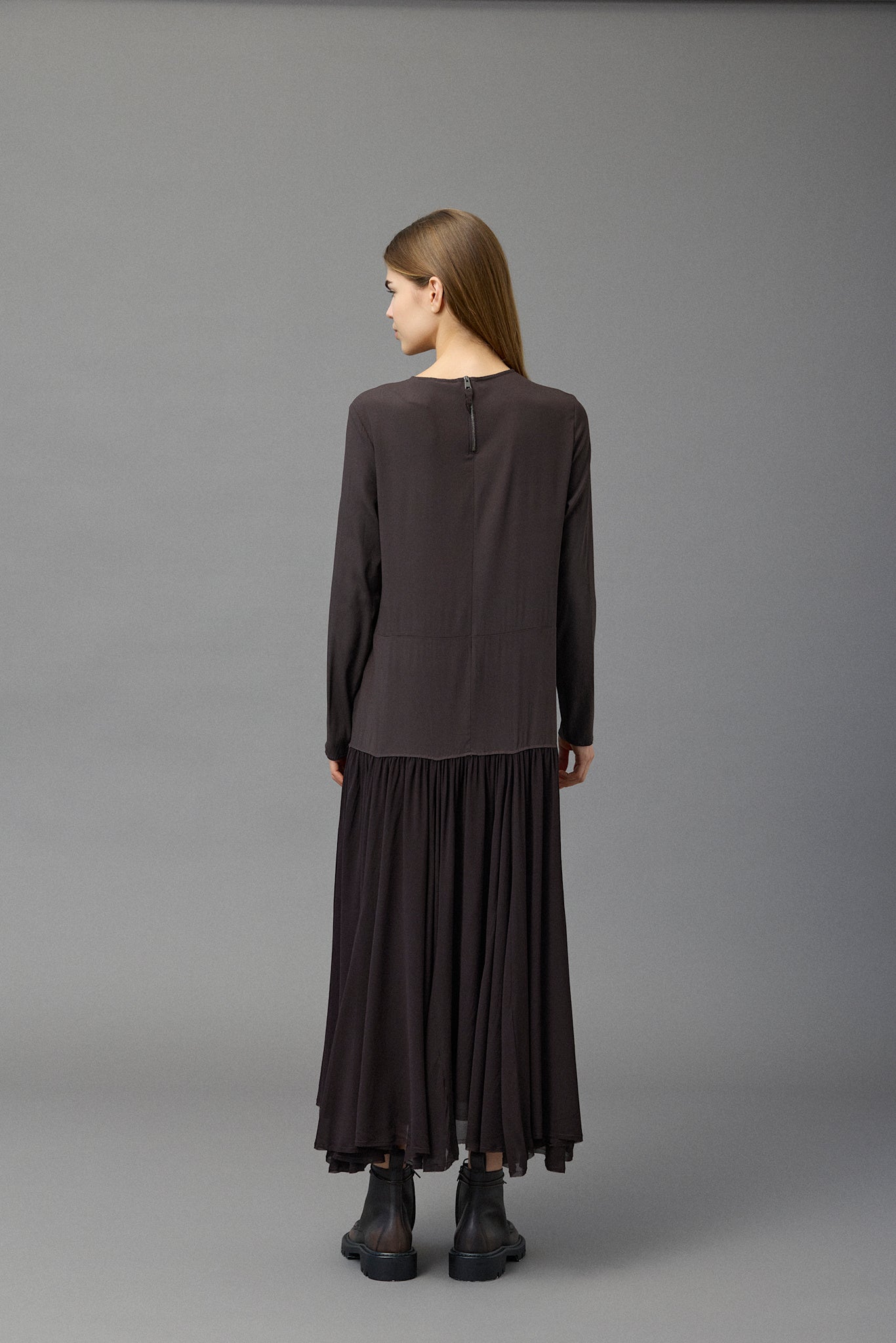 Silk Georgette Floaty L/S dress