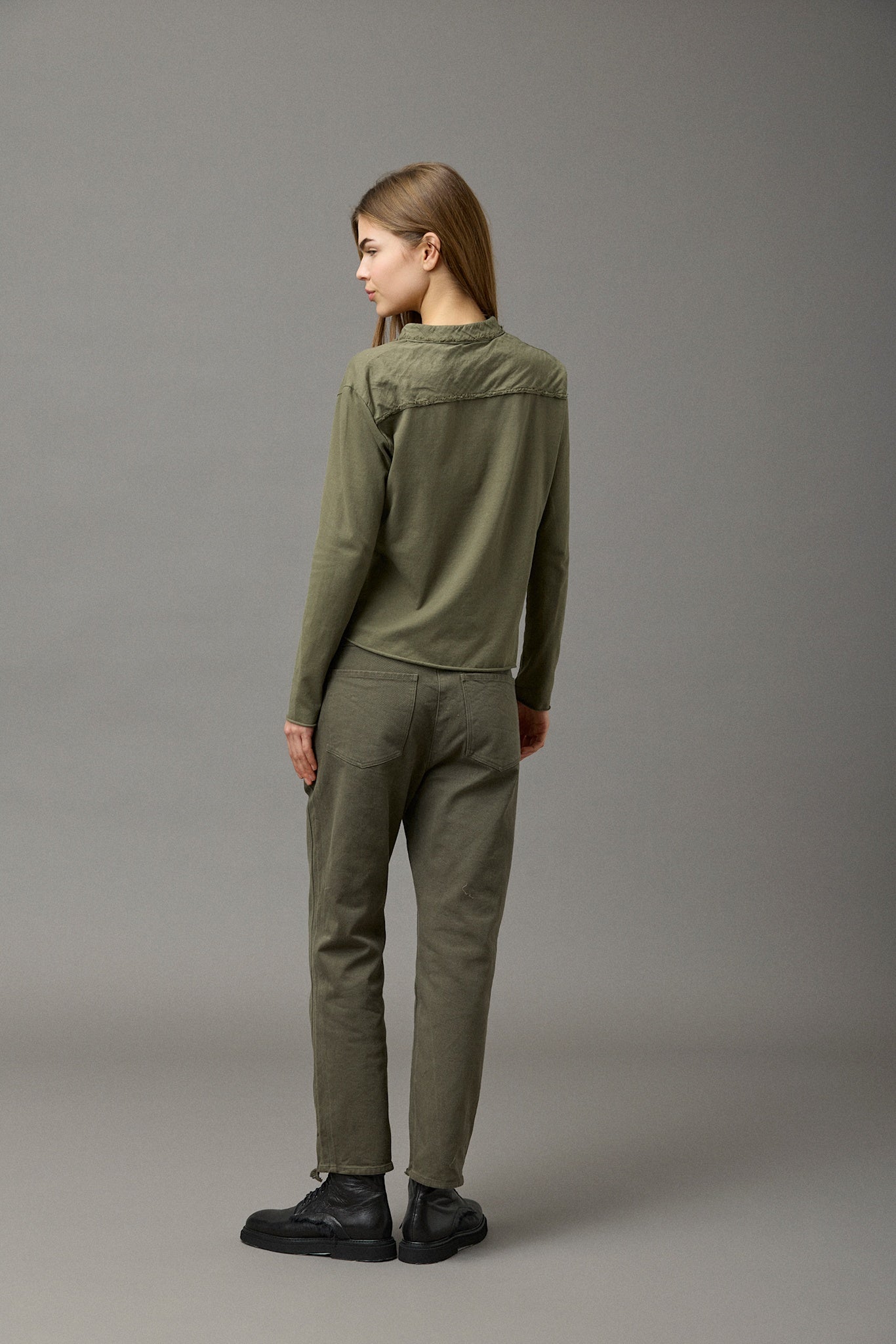 Washed Jersey Pocket Blouse