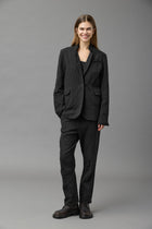 Cotton Herringbone Cropped Pants