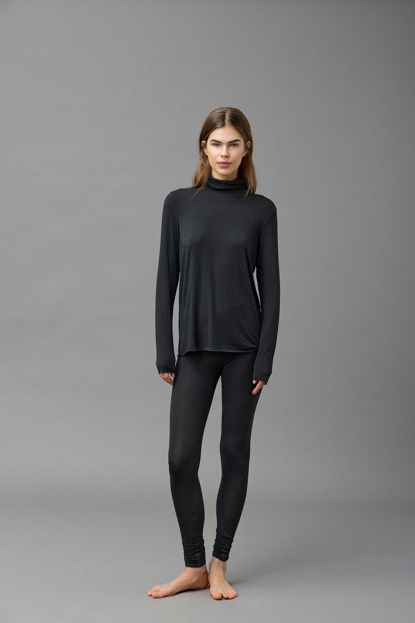 Cotton Cashmere Turtleneck Tee