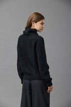Cashmere Cotton Turtleneck Cardigan